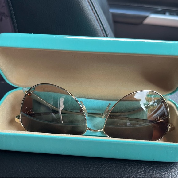 Tiffany & Co. Accessories - Tiffany & Co. Gold and Brown Sunglasses